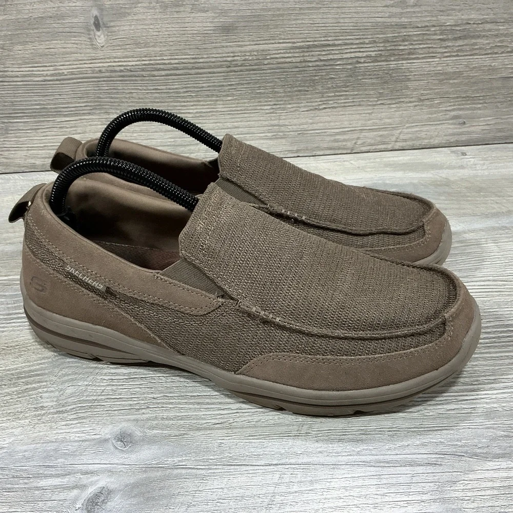 Skechers Harper-Mezo 65578 Taupe Comfort Shoes Slip On Loafers Men's Size 8.5